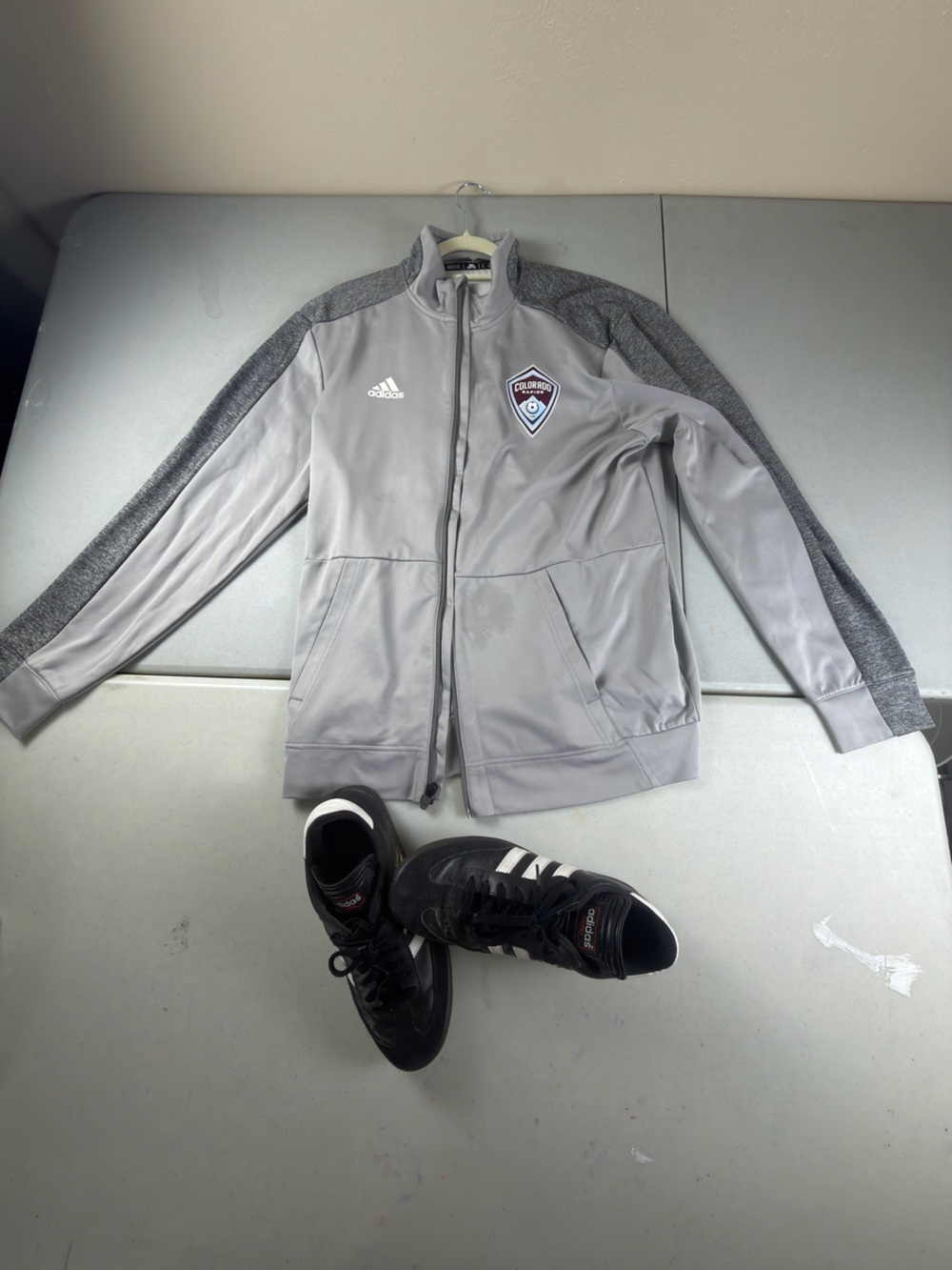 Adidas sambas men’s size 8 and Colorado Rapids Gray Track Jacket adidas L